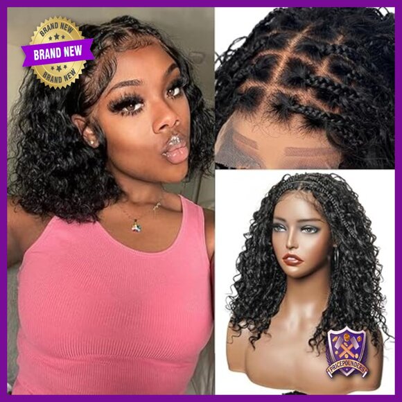 12 Inch Knotless Boho Box Braid Wig Human Hair 200% Density Glueless main image 4